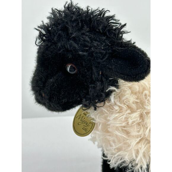 Miyoni Tots Black Head White Body Fuzzy Sheep Plush Stuffed Animal 8" - Picture 4 of 6
